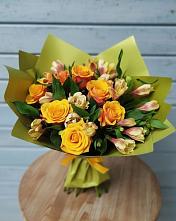 Букет цветов из:  Альстромерии и Розы в Заметчино