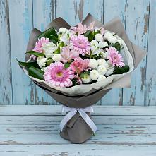 Букет цветов из:  Герберы, Альстромерии и Хризантемы в Заметчино