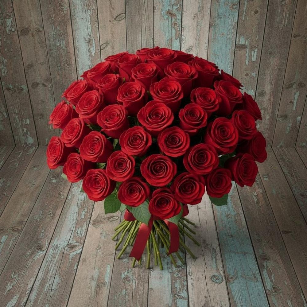 Букет 55 Красных роз Фридом в Заметчино