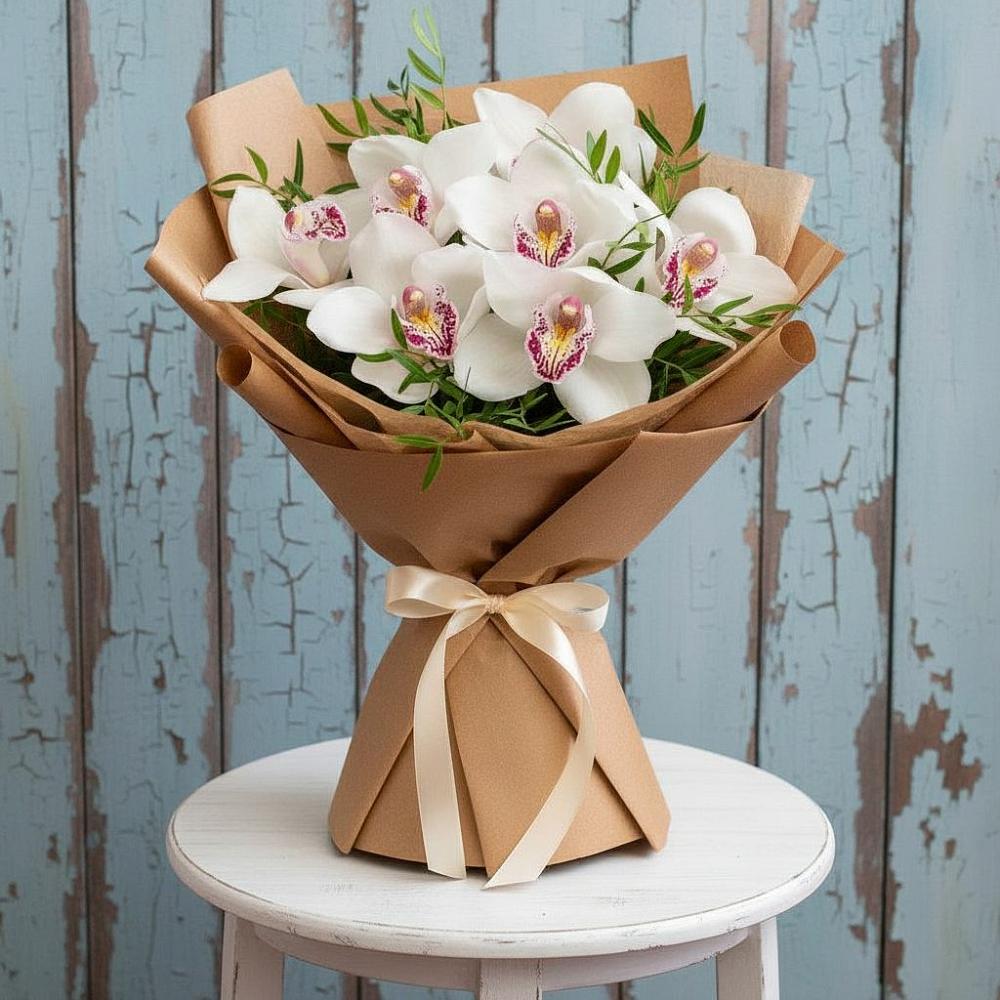 Букет цветов из: Орхидеи и Розы в Заметчино