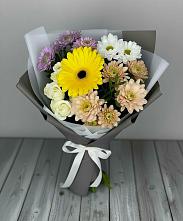 Букет цветов из:  Розы, Герберы и Хризантемы в Заметчино
