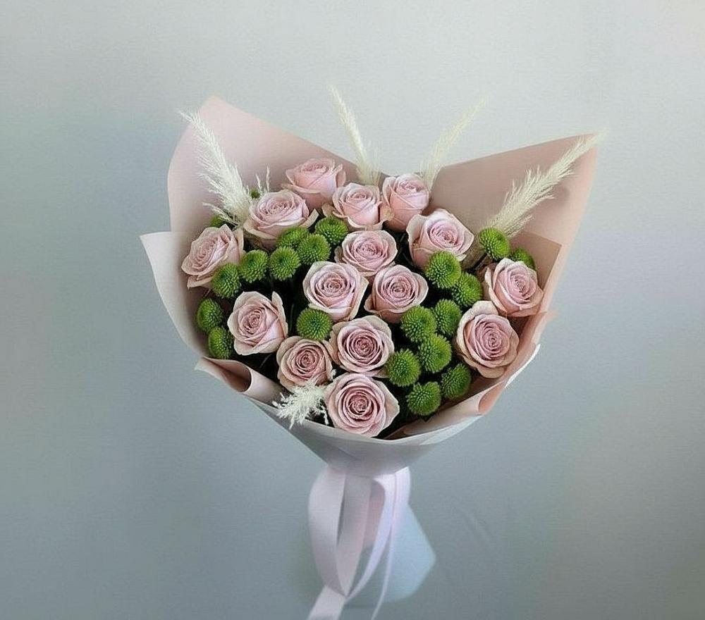 Букет цветов из: Розы и Хризантемы в Заметчино