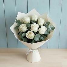 Букет Белые розы в Эвкалипте #REPLACE_PRED# Заметчино
